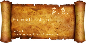 Petrovitz Uriel névjegykártya